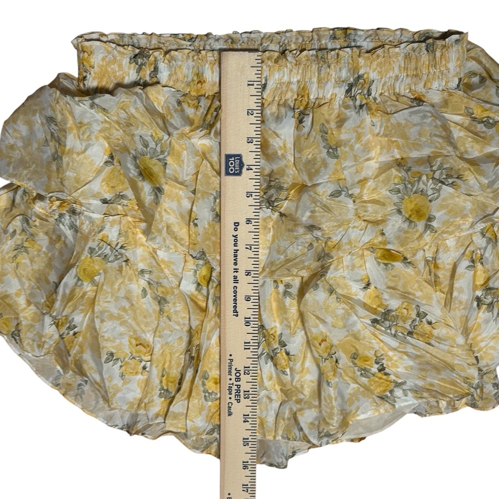 LoveShackFancy Lemon Daydream Silk Ruffle Mini Skirt Size Medium - Picture 7 of 9